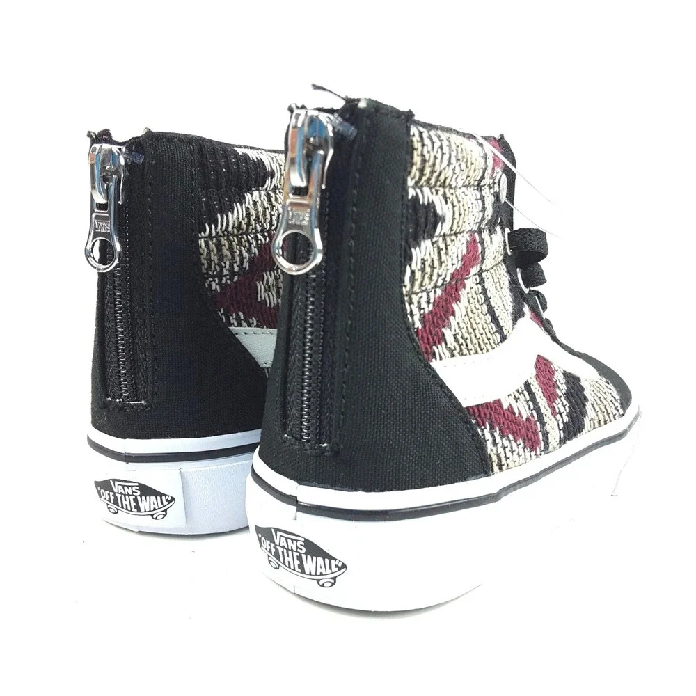 Vans Maddie Youth Kids SK8 Hi-Top Zip Skateboading Shoes‎ Tribal Knit Sz 11 New